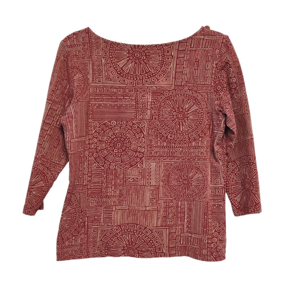 Ruby Rd. Geometric Print Boho Top - Picture 2 of 13